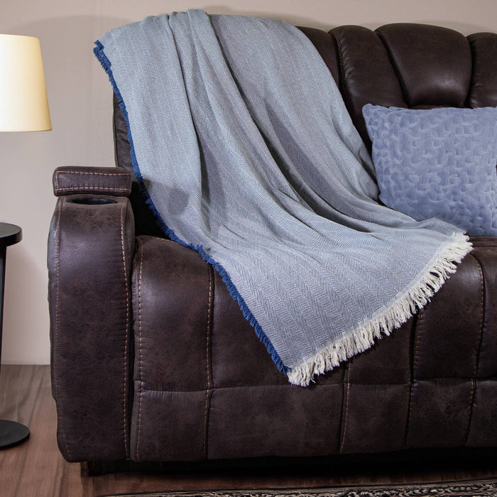 100% Cotton Patterned Throw Blankets – 58″ x 62″: Natural Diamond