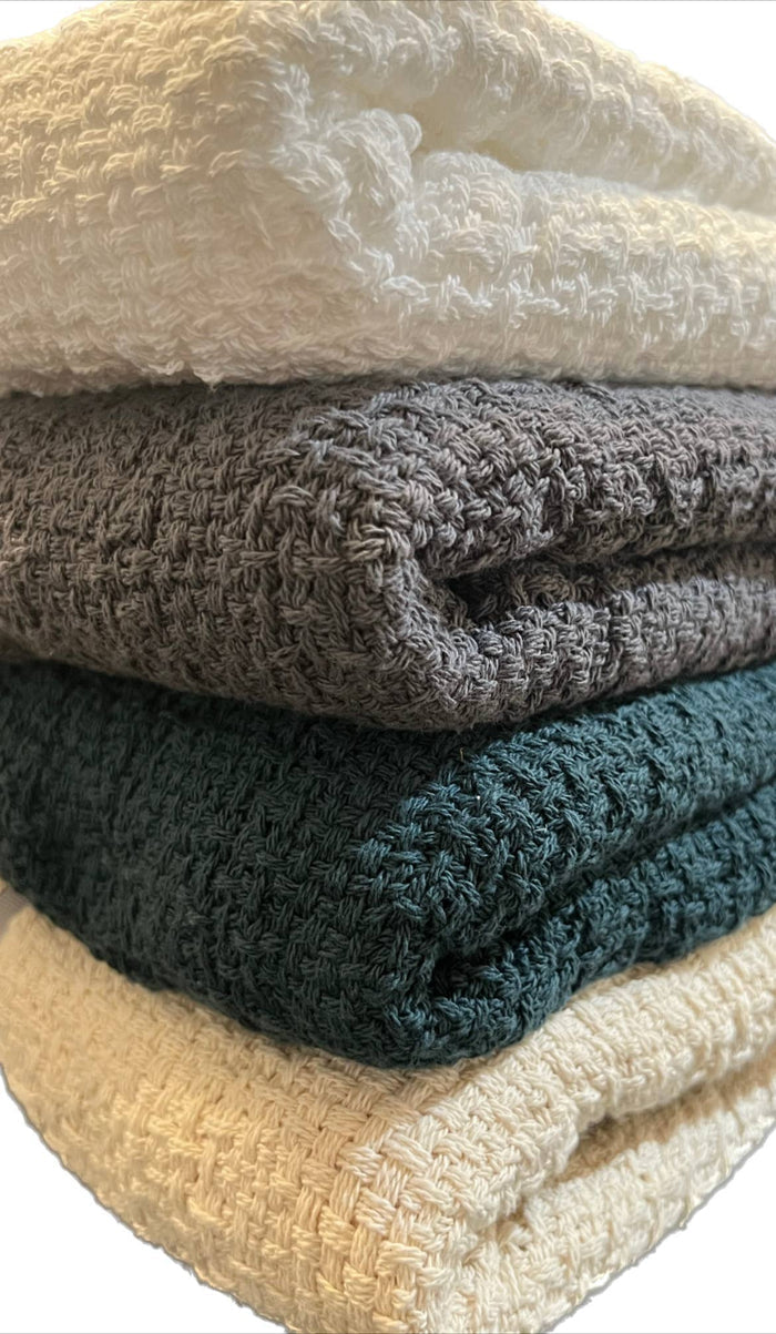100% Cotton Throw Blankets – 50″ x 60″: Gray Made in USA