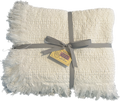 100% Cotton Throw Blankets – 50″ x 60″: White, Made in USA