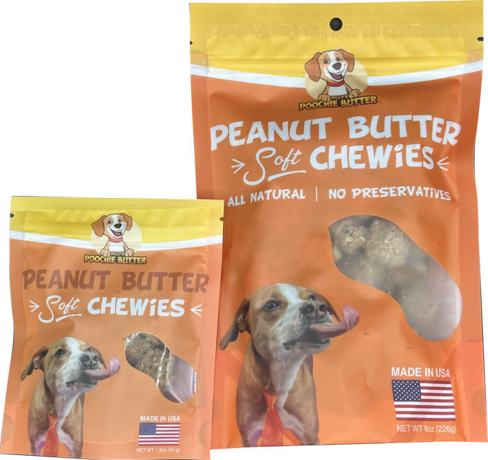 2-Pack 8oz Peanut Butter Soft Chewy Dog Treats Made in USA