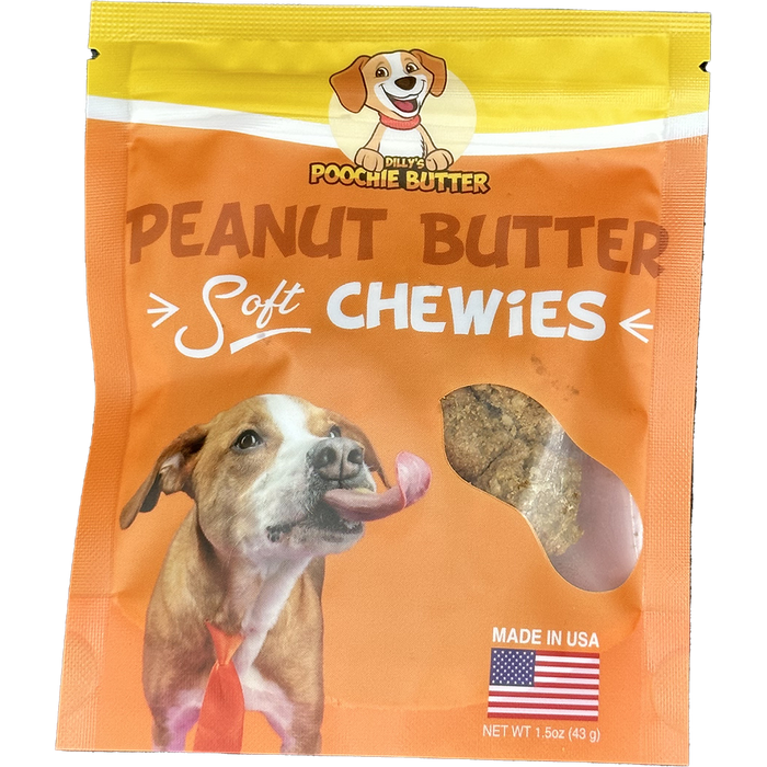 2-Pack 8oz Peanut Butter Soft Chewy Dog Treats Made in USA