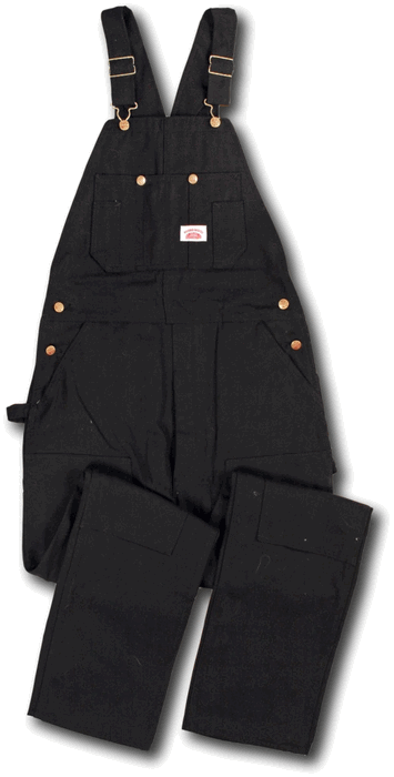 2-Pack Black Extra Heavy Duty Black Cotton Duck Overall by ROUND HOUSE® Made in USA 383