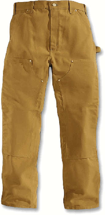 2-Pack Brown Duck Heavy Duty Double Front Carpenter Dungaree Jeans by ROUND HOUSE® #2202