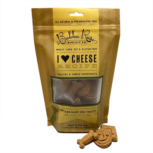 2-Pack I Heart Cheese Biscuit Bags Dog Treats Made in USA