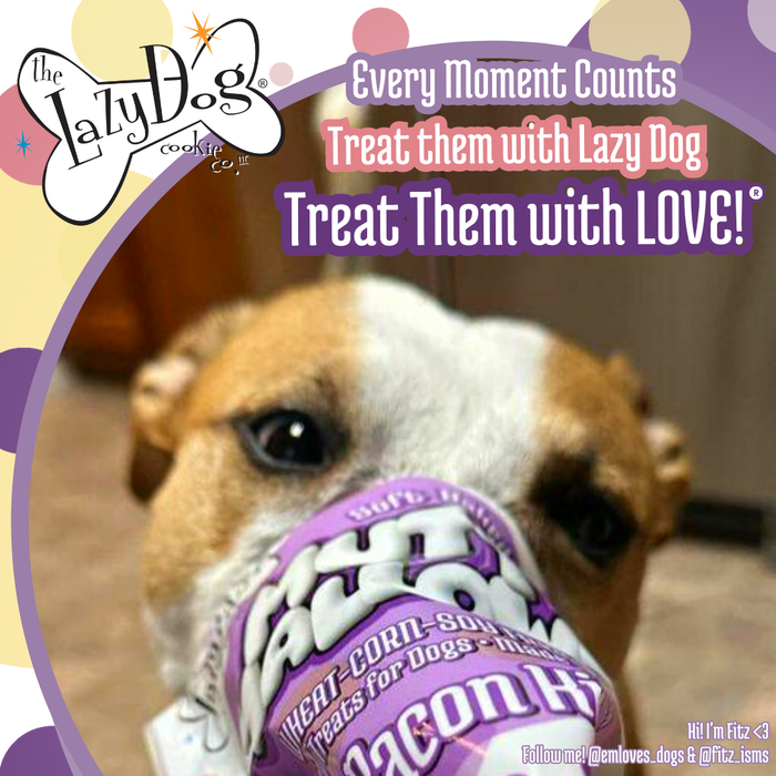 2-Pack Maple Bacon Kissies Mutt Mallow Soft Dog Treats by The Lazy Dog Made in USA