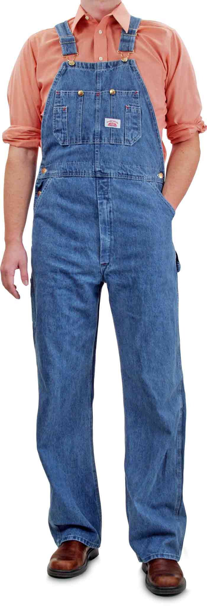 2-Pack Men’s Stonewashed Blues Overall by ROUND HOUSE® American-Made 699
