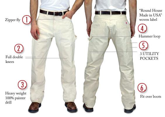 2-Pack Natural Heavy Duty Double Front Dungarees #1101 Made in USA
