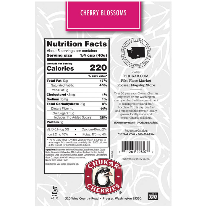 2-Pack of 6.75 oz Cherry Blossom Bag - Dark and White Chocolate Made in USA