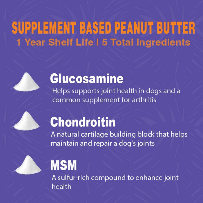 2-Pack of 8oz Senior Dog Peanut Butter Squeeze Packs Made in USA