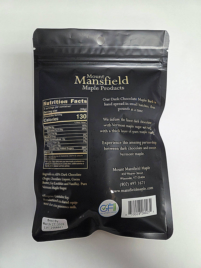 2-Pack of Dark Chocolate Maple Bark - 5oz bag Made in USA