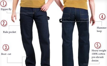 2-Pack Rigid Classic Carpenter Work Dungaree Jeans by ROUND HOUSE® #101 Made in USA