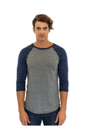 2-Pack Triblend Raglan Baseball Shirts Gray or Black Body Made in USA 20060