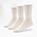 3-Pack of White Organic Cotton Classic Crew Socks Made in USA