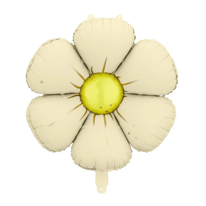 4 x Cream Daisy Balloons - Daisy Balloon Garland Foil Balloons - Air Or Helium Fill - Baby Shower Balloon - Gender Neutral - Garden Party - Jolie Fete UK