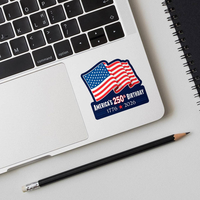 5-Pack USA 1776 Flag 2026 Patriotic 250 Years Mini Sticker Made in USA