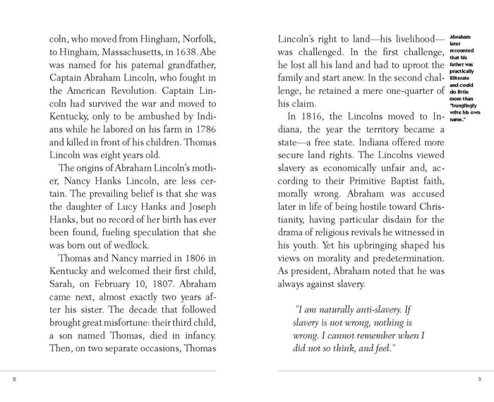 A Short Biography of Abraham Lincoln Made in USA