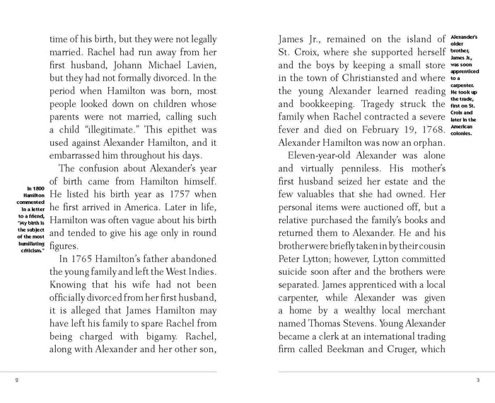 A Short Biography of Alexander Hamilton Pocket Book