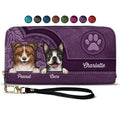 Aesthetic Cute Dog Pattern - Birthday, Loving Gift For Dog Mom, Dog Lovers - Personalized Leather Long Wallet