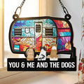 Camping You And Me And The Dogs, Home Is Where We Park It - Personalized Window Hanging Suncatcher Ornament
