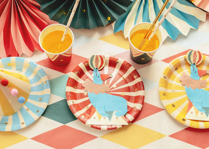 Circus Napkins - Seal Paper Party Napkins - Funfair Theme - Kids Birthday Party Supplies - Circus Animals - Seal With Ball Napkin-Pack of 12 - Jolie Fete UK
