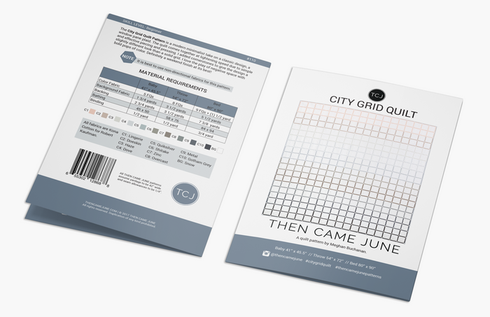 City Grid Quilt Pattern - Printed