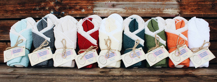 Cotton Dishcloths - Set of 4: White/White