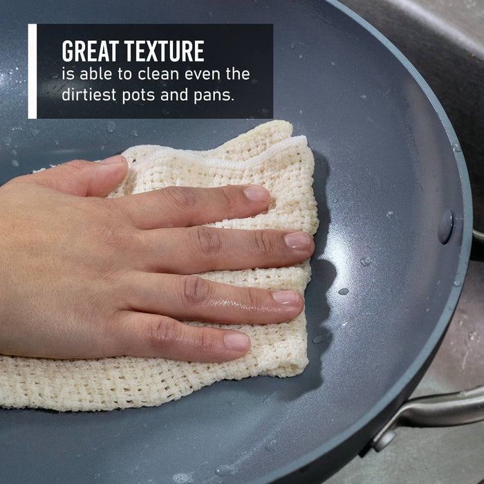 Cotton Dishcloths - Set of 4: White/White