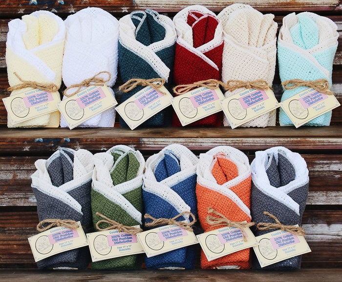 Cotton Dishcloths 12x12 2-4pk USA Made by Country Cottons DishCLOTH