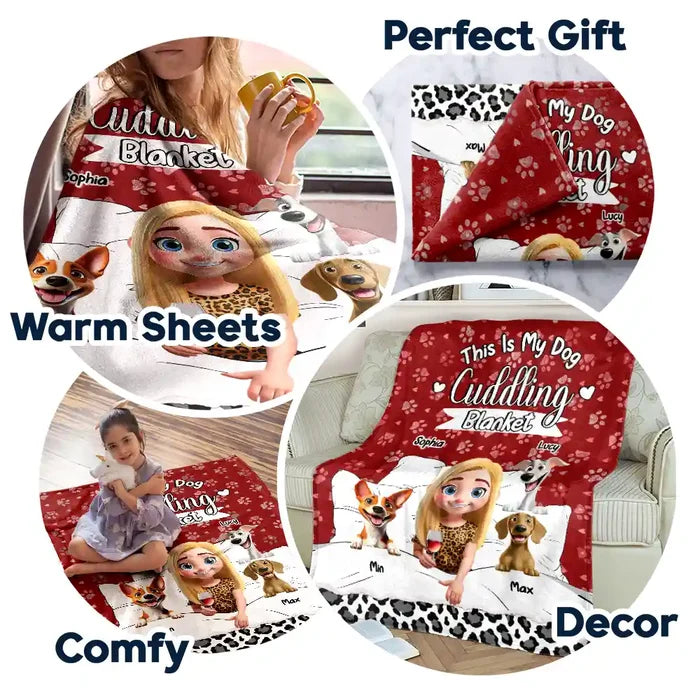 Dog Lovers, Pet Lovers, Dog Mom, Dog Dad, Pet Mom, Pet Dad, Love - My Dog Cuddling Blanket - Personalized Fleece Blanket, Sherpa Blanket