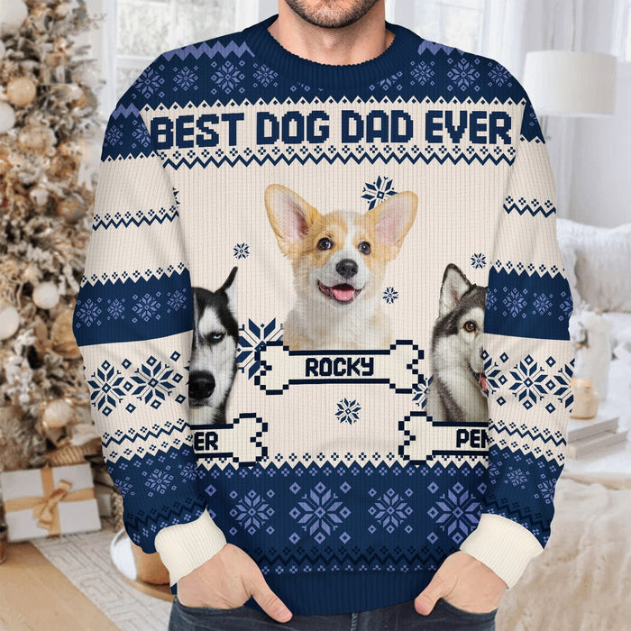 Custom Photo Funny Pet Face Best Dog Mom Ever - Personalized Unisex Ugly Sweater