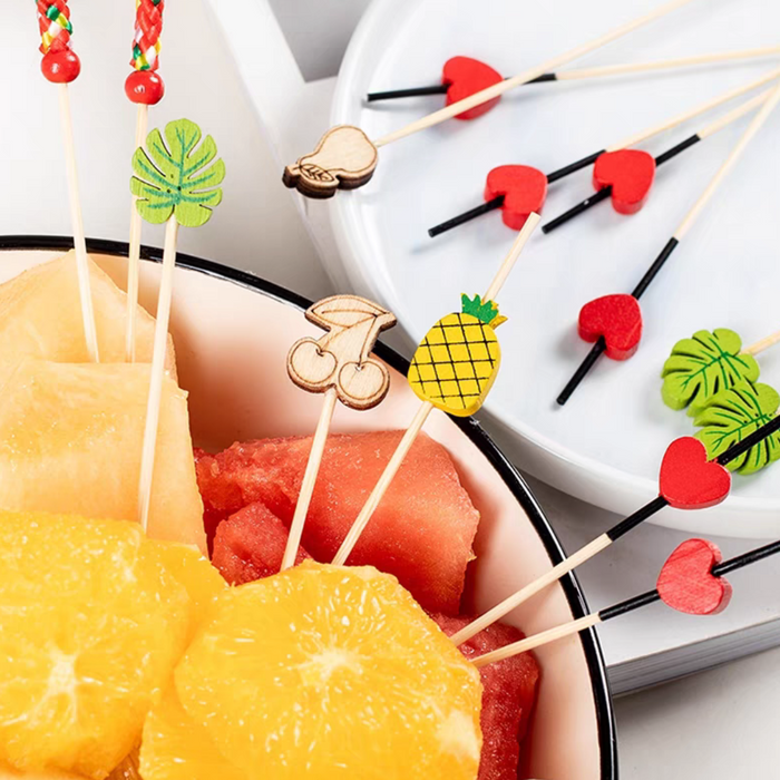 Disposable Fruit Stick Bamboo Stick Flower Stick Creative Art Toothpick Cocktail