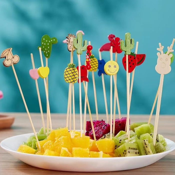 Disposable Fruit Stick Bamboo Stick Flower Stick Creative Art Toothpick Cocktail