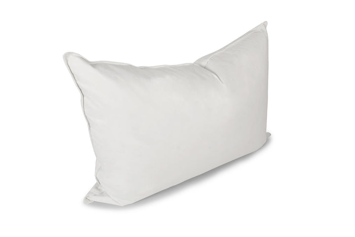 Down and feather pillow with double-stitched edge