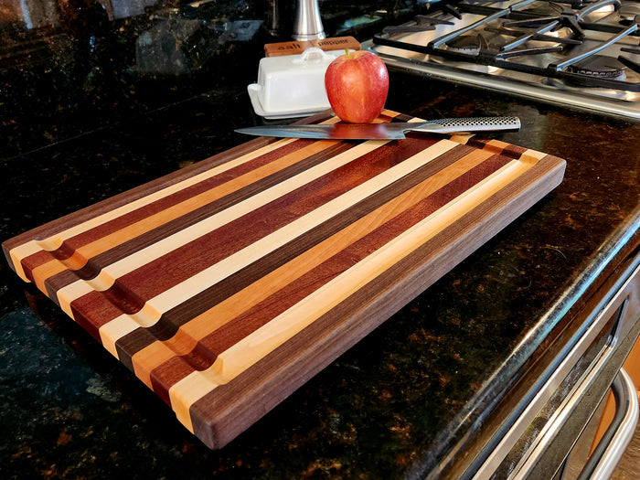 Exclusive Hardwood Cutting Board - Medium 18" x 12" x 1" Made in USA
