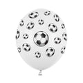 Football Print Balloons - Multi-Ball Soccer Design - Match Day Party Decorations - White & Black Sports Birthday Decor -Stadium Balloons-6pc - Jolie Fete UK
