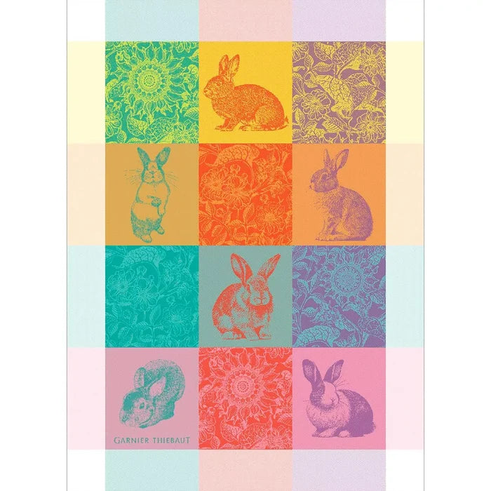 Garnier-Thiebaut Kitchen Towel - Les Lapins Printemps