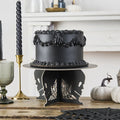 Halloween Black Skull Cake Stand - Black Cardboard Cake Stand - Halloween Party Table Decorations - Creepy Chic Halloween Centrepiece - Jolie Fete UK