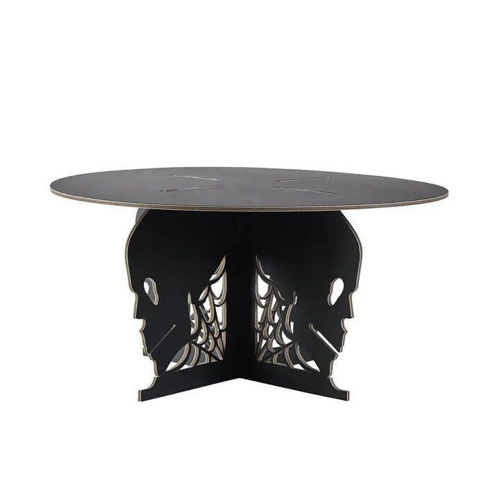 Halloween Black Skull Cake Stand - Black Cardboard Cake Stand - Halloween Party Table Decorations - Creepy Chic Halloween Centrepiece - Jolie Fete UK