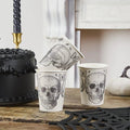 Halloween Skull Cups - Black & White Skull Paper Cups - Halloween Party Table Decorations - Creepy Chic Halloween - Pack Of 8 - Jolie Fete UK