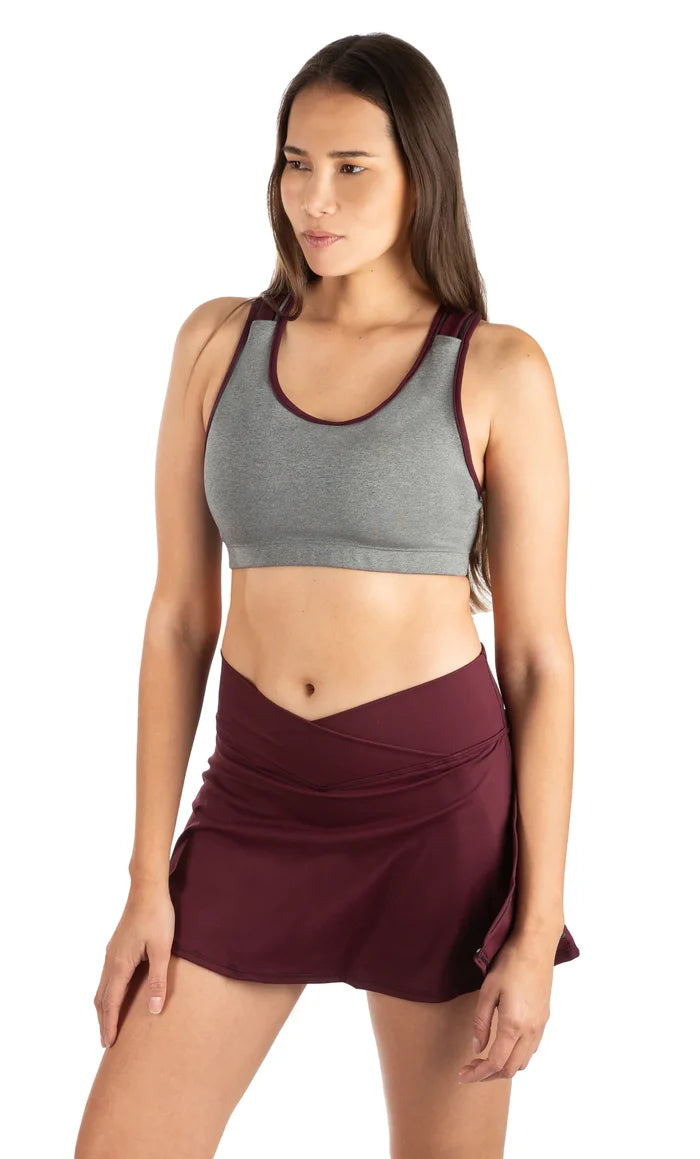 Heather Burgundy Activloops™ 2-in-1 Sports Bra 032ALSHS Made in USA