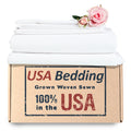 Hotel Quality: Percale Weave Bed Sheet Set Made with Cotton Rich Fabric USA Grown & Sewn!