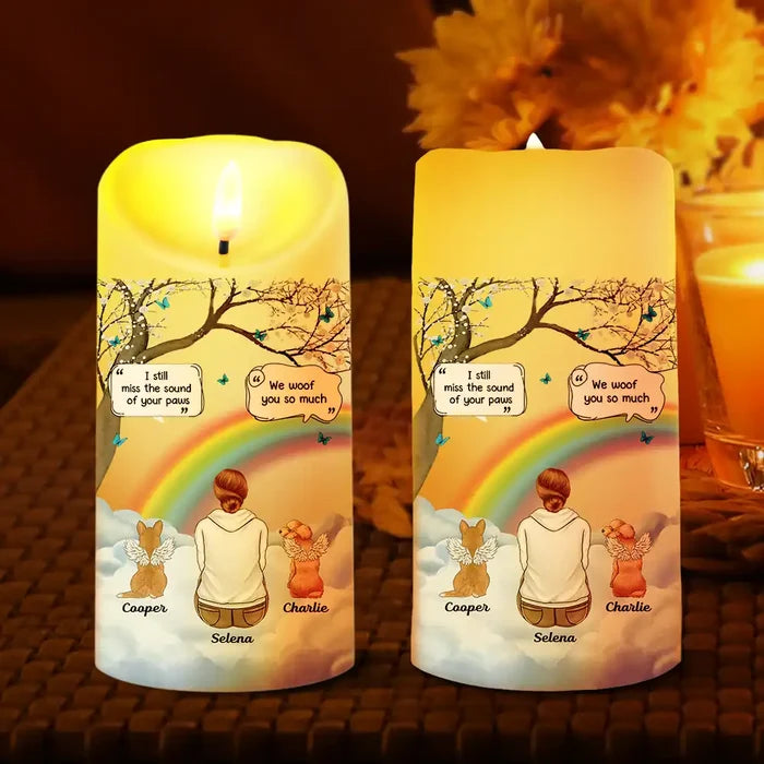 Dog Lovers, Dog Mom, Pet Lovers, Memorial, Cat Lovers - I Miss You Memorial Dog Cat Memorial - Personalized Flameless LED Candle