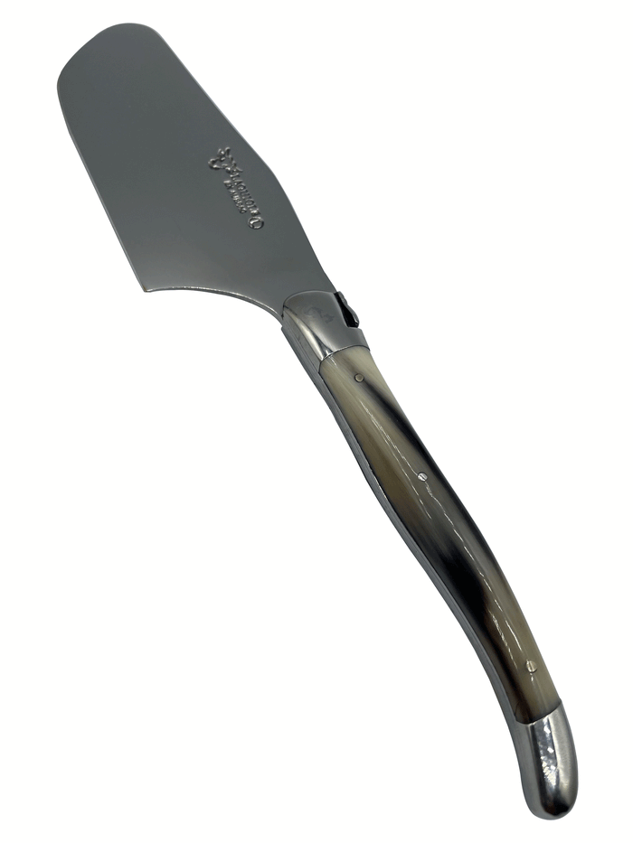 Laguiole en Aubrac Handcrafted 3-Piece Cheese Knife Set with Solid Horn Handles