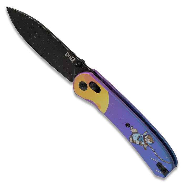 Lander 2 pocket knife, Gary Ti black S35VN edition, closed, angled view
