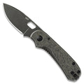 Lander 5 pocket knife, Topo black stonewashed edition, open, front view