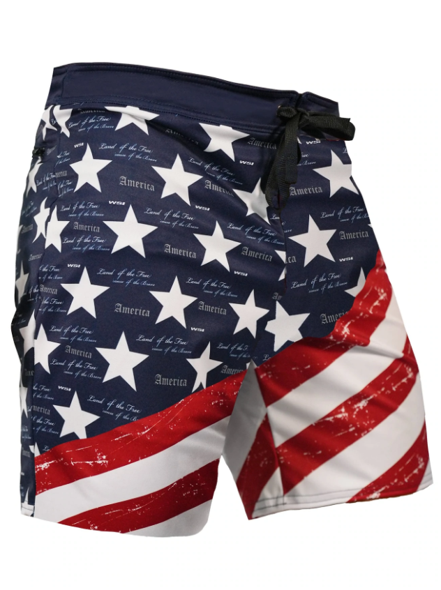 Men's Board Short USA Flag by WSI Sports Swimsuit Made in USA 362BSTU