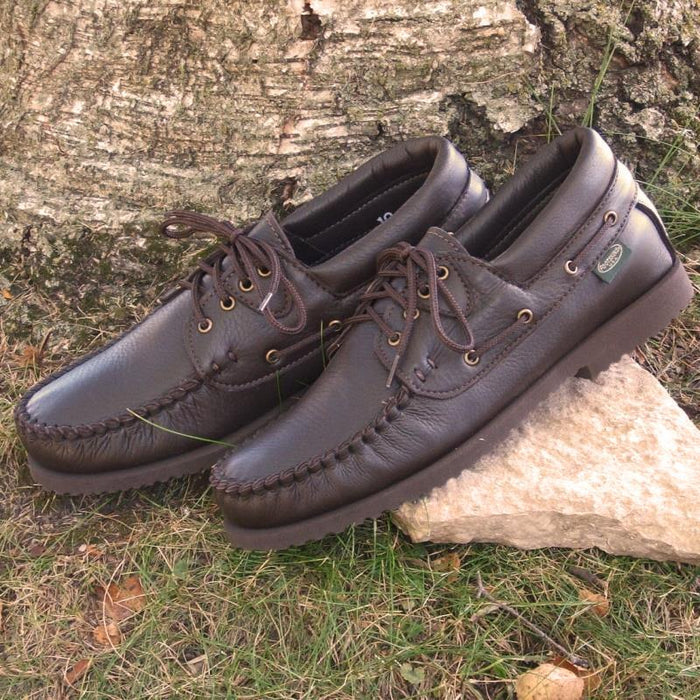 Men's Lace-up Deertan Shoes - Cushion-Flex Soles #497-CFS Deertan Made in USA