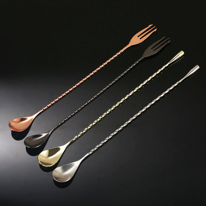 Multi-functional 30.0cm Long Trident Mixing Bar Spoon