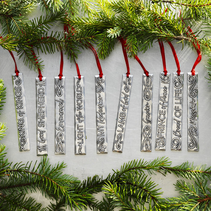 Names of Jesus Icicle Ornament Set (10 Pieces) by Wendell August Made in USA 1JESUS034S10