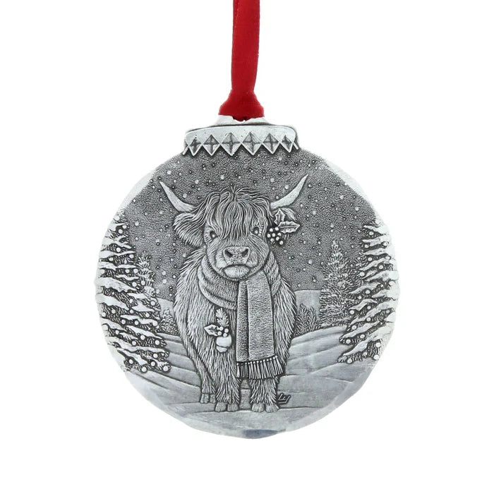 New: 2-Pack Holiday Highland Cow OrnamentOrnament - Checking it Twice